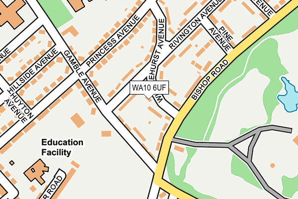 WA10 6UF map - OS OpenMap – Local (Ordnance Survey)