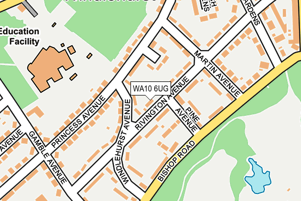 WA10 6UG map - OS OpenMap – Local (Ordnance Survey)