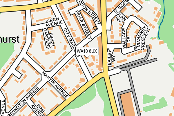 WA10 6UX map - OS OpenMap – Local (Ordnance Survey)