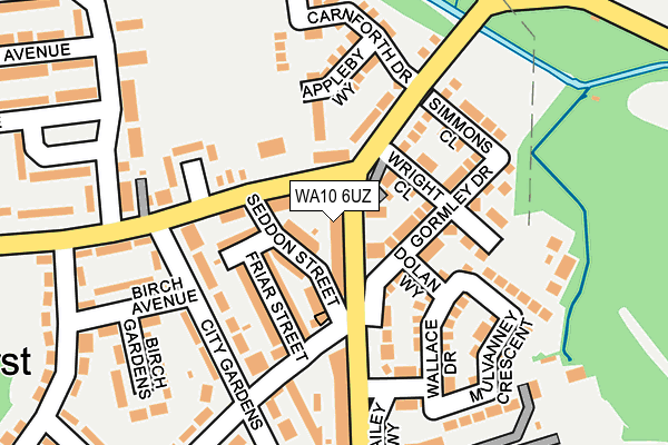 WA10 6UZ map - OS OpenMap – Local (Ordnance Survey)