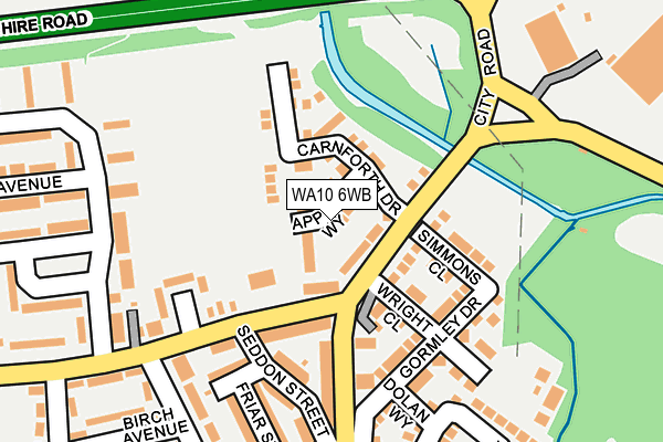 WA10 6WB map - OS OpenMap – Local (Ordnance Survey)