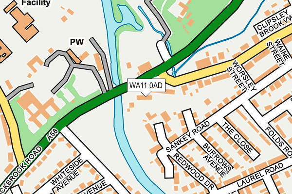 WA11 0AD map - OS OpenMap – Local (Ordnance Survey)