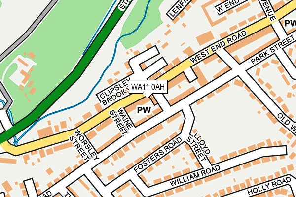 WA11 0AH map - OS OpenMap – Local (Ordnance Survey)