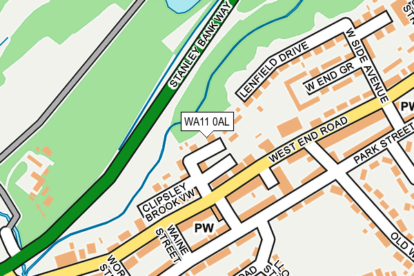 WA11 0AL map - OS OpenMap – Local (Ordnance Survey)