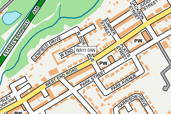 WA11 0AN map - OS OpenMap – Local (Ordnance Survey)