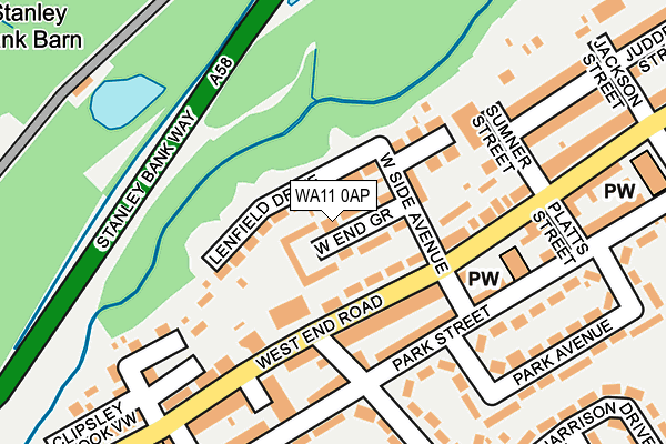 WA11 0AP map - OS OpenMap – Local (Ordnance Survey)