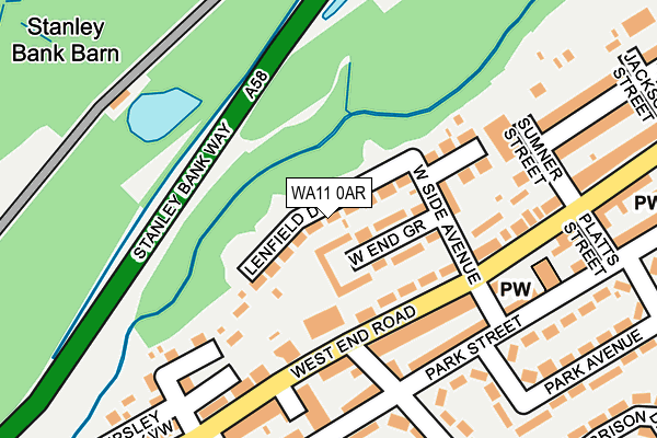 WA11 0AR map - OS OpenMap – Local (Ordnance Survey)