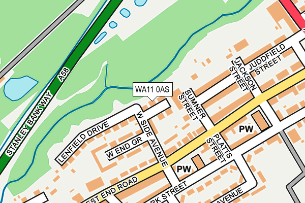 WA11 0AS map - OS OpenMap – Local (Ordnance Survey)