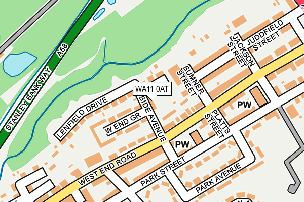 WA11 0AT map - OS OpenMap – Local (Ordnance Survey)