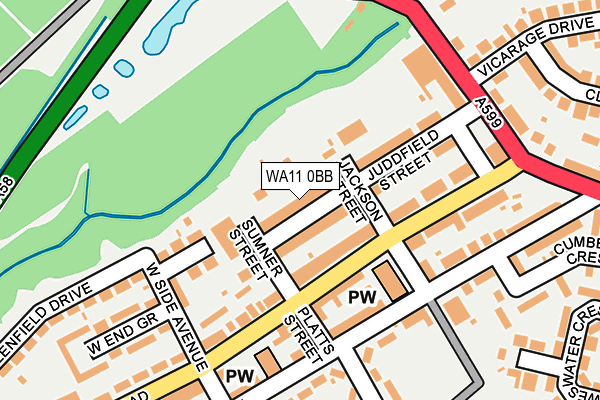 WA11 0BB map - OS OpenMap – Local (Ordnance Survey)