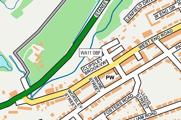 WA11 0BF map - OS OpenMap – Local (Ordnance Survey)