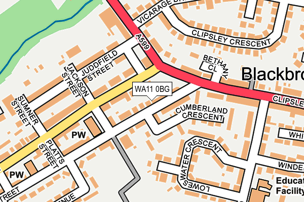 WA11 0BG map - OS OpenMap – Local (Ordnance Survey)