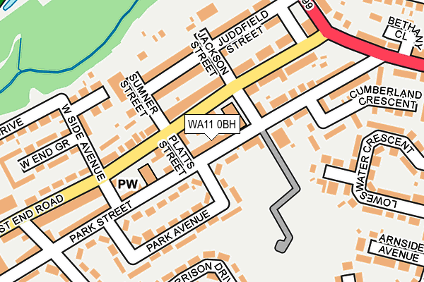 WA11 0BH map - OS OpenMap – Local (Ordnance Survey)