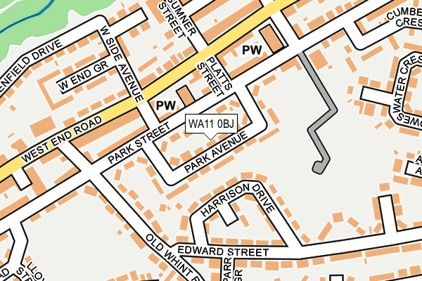 WA11 0BJ map - OS OpenMap – Local (Ordnance Survey)