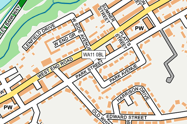 WA11 0BL map - OS OpenMap – Local (Ordnance Survey)