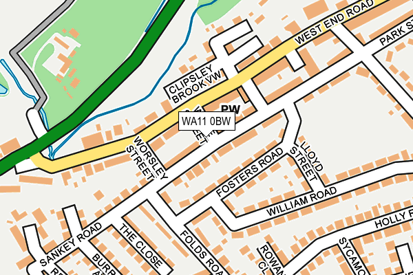 WA11 0BW map - OS OpenMap – Local (Ordnance Survey)