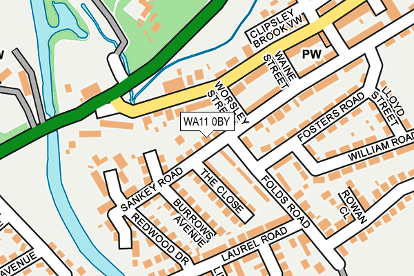 WA11 0BY map - OS OpenMap – Local (Ordnance Survey)