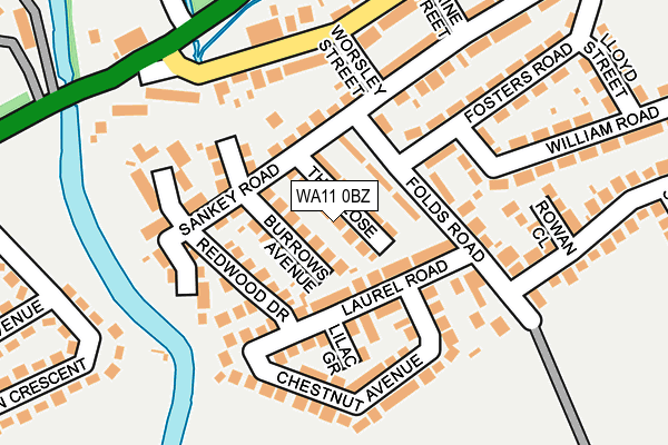 WA11 0BZ map - OS OpenMap – Local (Ordnance Survey)