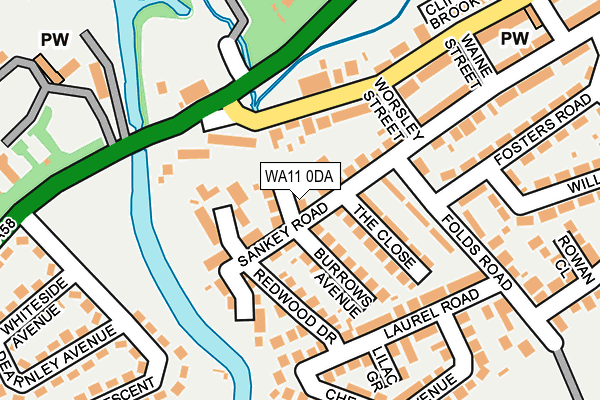 WA11 0DA map - OS OpenMap – Local (Ordnance Survey)