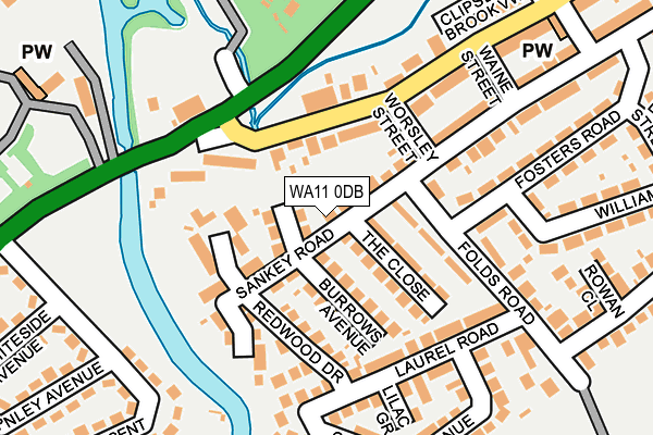 WA11 0DB map - OS OpenMap – Local (Ordnance Survey)