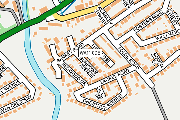 WA11 0DE map - OS OpenMap – Local (Ordnance Survey)