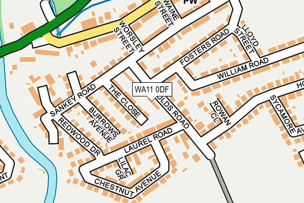 WA11 0DF map - OS OpenMap – Local (Ordnance Survey)