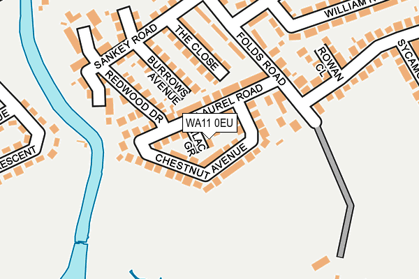 WA11 0EU map - OS OpenMap – Local (Ordnance Survey)