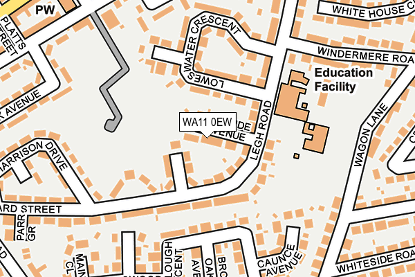 WA11 0EW map - OS OpenMap – Local (Ordnance Survey)