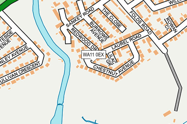 WA11 0EX map - OS OpenMap – Local (Ordnance Survey)