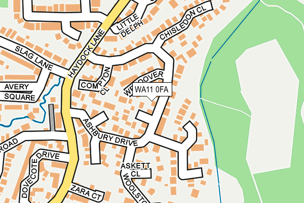 WA11 0FA map - OS OpenMap – Local (Ordnance Survey)