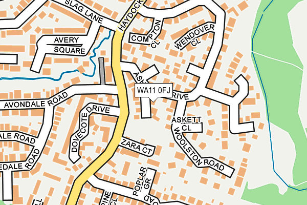 WA11 0FJ map - OS OpenMap – Local (Ordnance Survey)