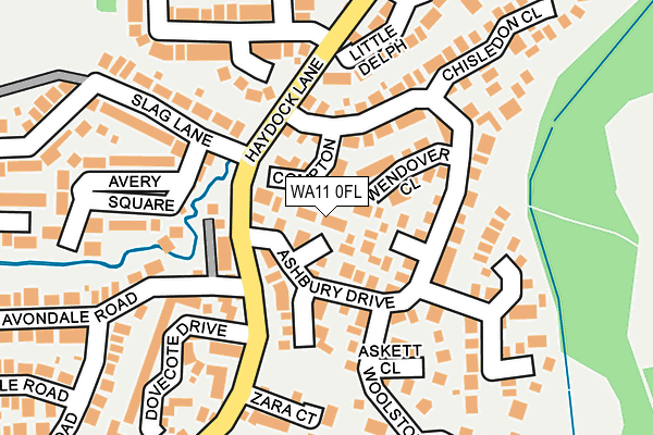 WA11 0FL map - OS OpenMap – Local (Ordnance Survey)