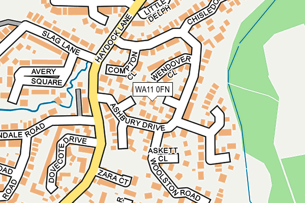 WA11 0FN map - OS OpenMap – Local (Ordnance Survey)