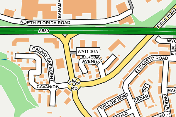 WA11 0GA map - OS OpenMap – Local (Ordnance Survey)