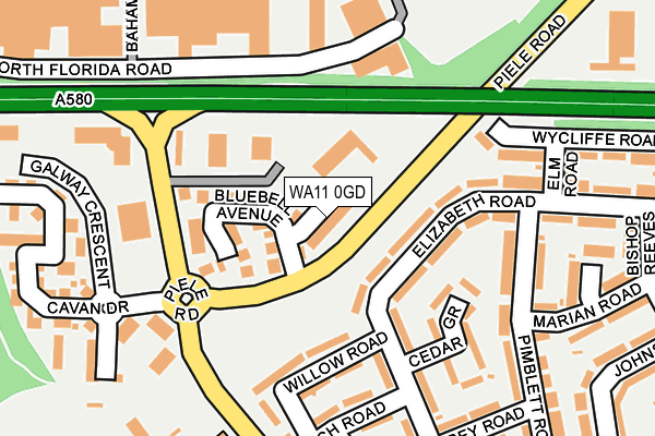 WA11 0GD map - OS OpenMap – Local (Ordnance Survey)