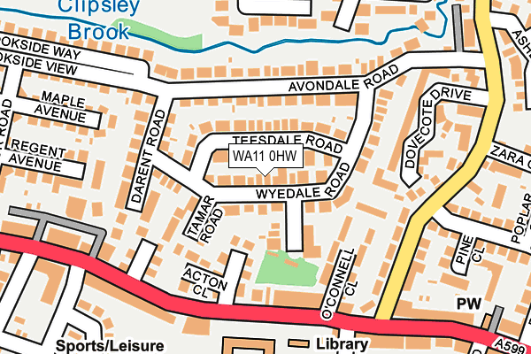 WA11 0HW map - OS OpenMap – Local (Ordnance Survey)