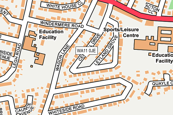 WA11 0JE map - OS OpenMap – Local (Ordnance Survey)