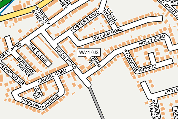 WA11 0JS map - OS OpenMap – Local (Ordnance Survey)