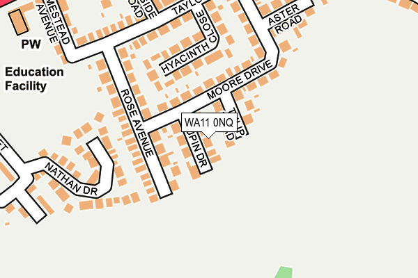 WA11 0NQ map - OS OpenMap – Local (Ordnance Survey)