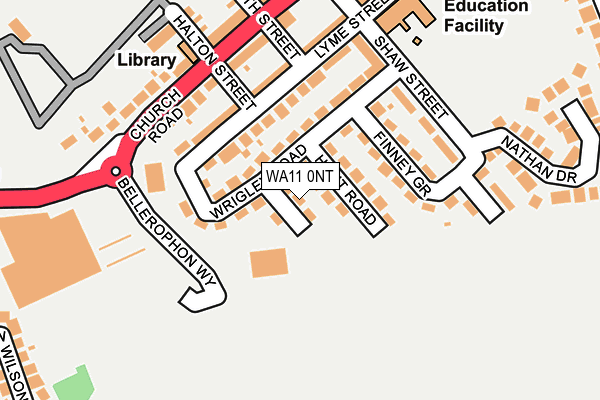 WA11 0NT map - OS OpenMap – Local (Ordnance Survey)