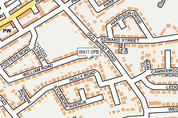 WA11 0PB map - OS OpenMap – Local (Ordnance Survey)
