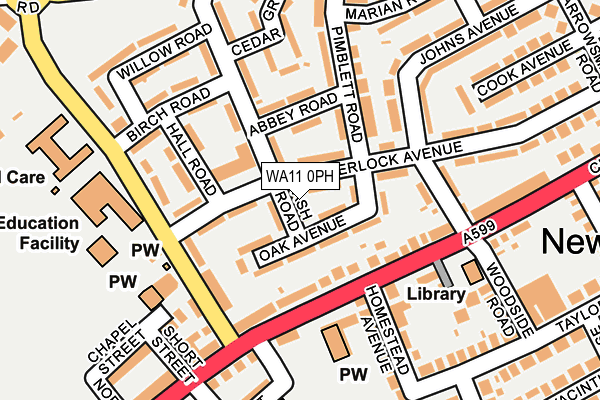 WA11 0PH map - OS OpenMap – Local (Ordnance Survey)