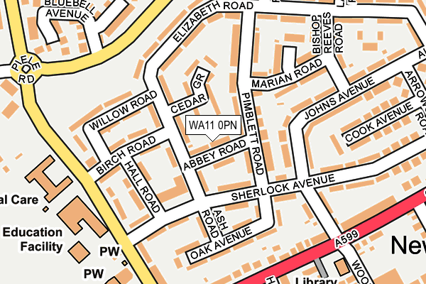 WA11 0PN map - OS OpenMap – Local (Ordnance Survey)