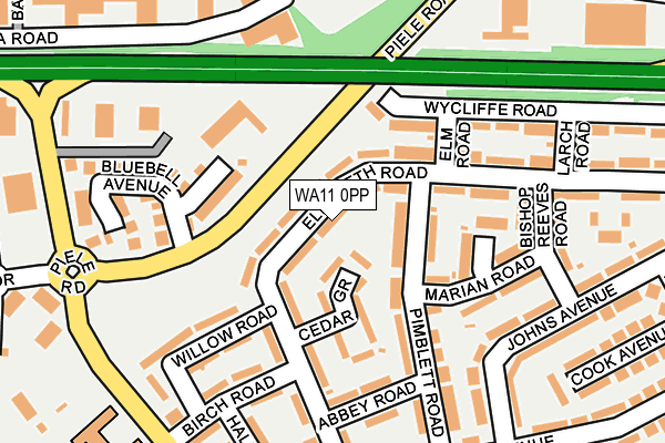 WA11 0PP map - OS OpenMap – Local (Ordnance Survey)