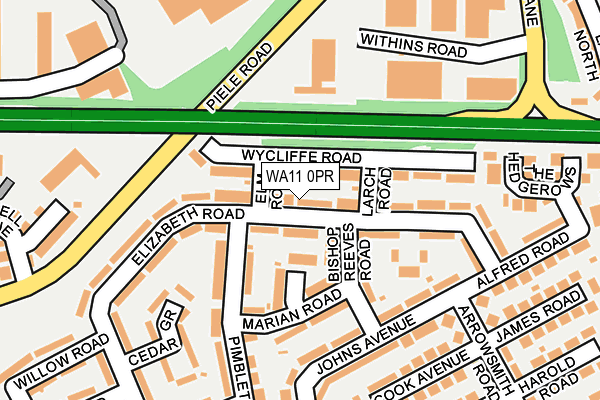 WA11 0PR map - OS OpenMap – Local (Ordnance Survey)