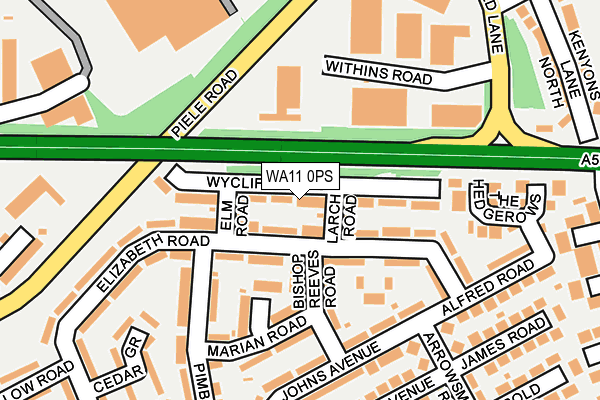 WA11 0PS map - OS OpenMap – Local (Ordnance Survey)
