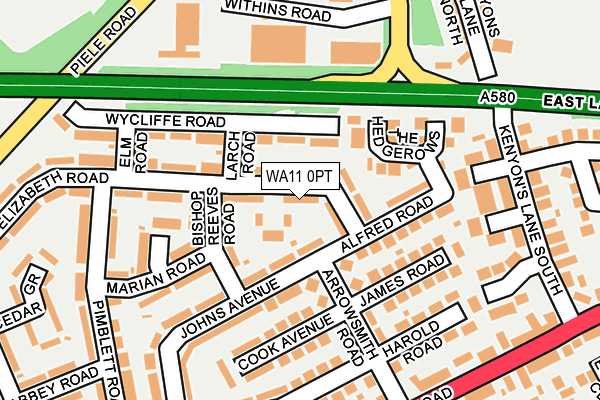 WA11 0PT map - OS OpenMap – Local (Ordnance Survey)