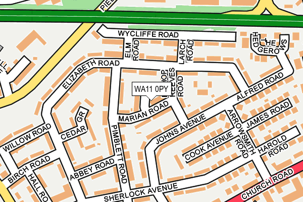 WA11 0PY map - OS OpenMap – Local (Ordnance Survey)