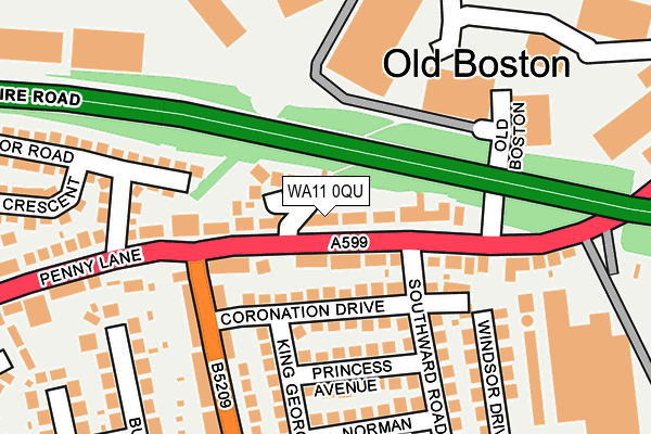 WA11 0QU map - OS OpenMap – Local (Ordnance Survey)