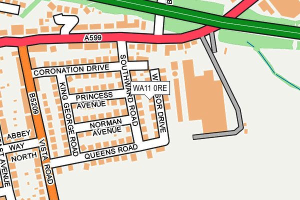 WA11 0RE map - OS OpenMap – Local (Ordnance Survey)